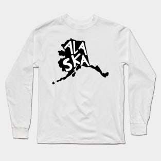 Alaska Doodle Letters Map Outline Long Sleeve T-Shirt